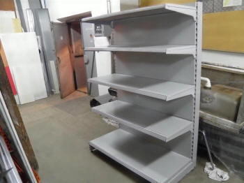 clothing shelving with hangers