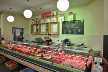 refrigerated counter with antibacterial surface