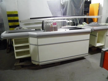 checkout counter with additional lighting