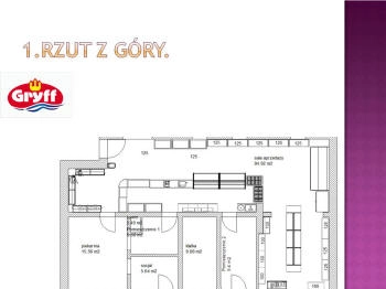 design project of food shop with zoning
